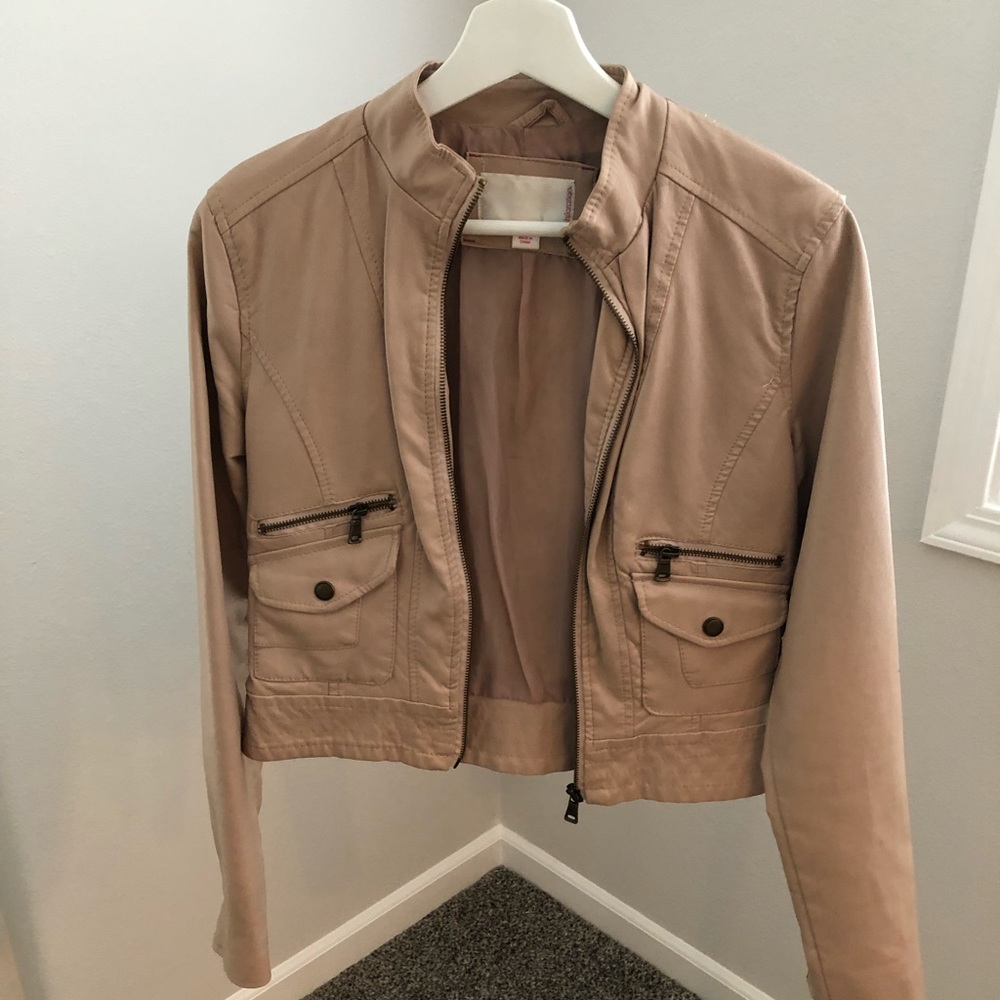 Blush faux leather jacket